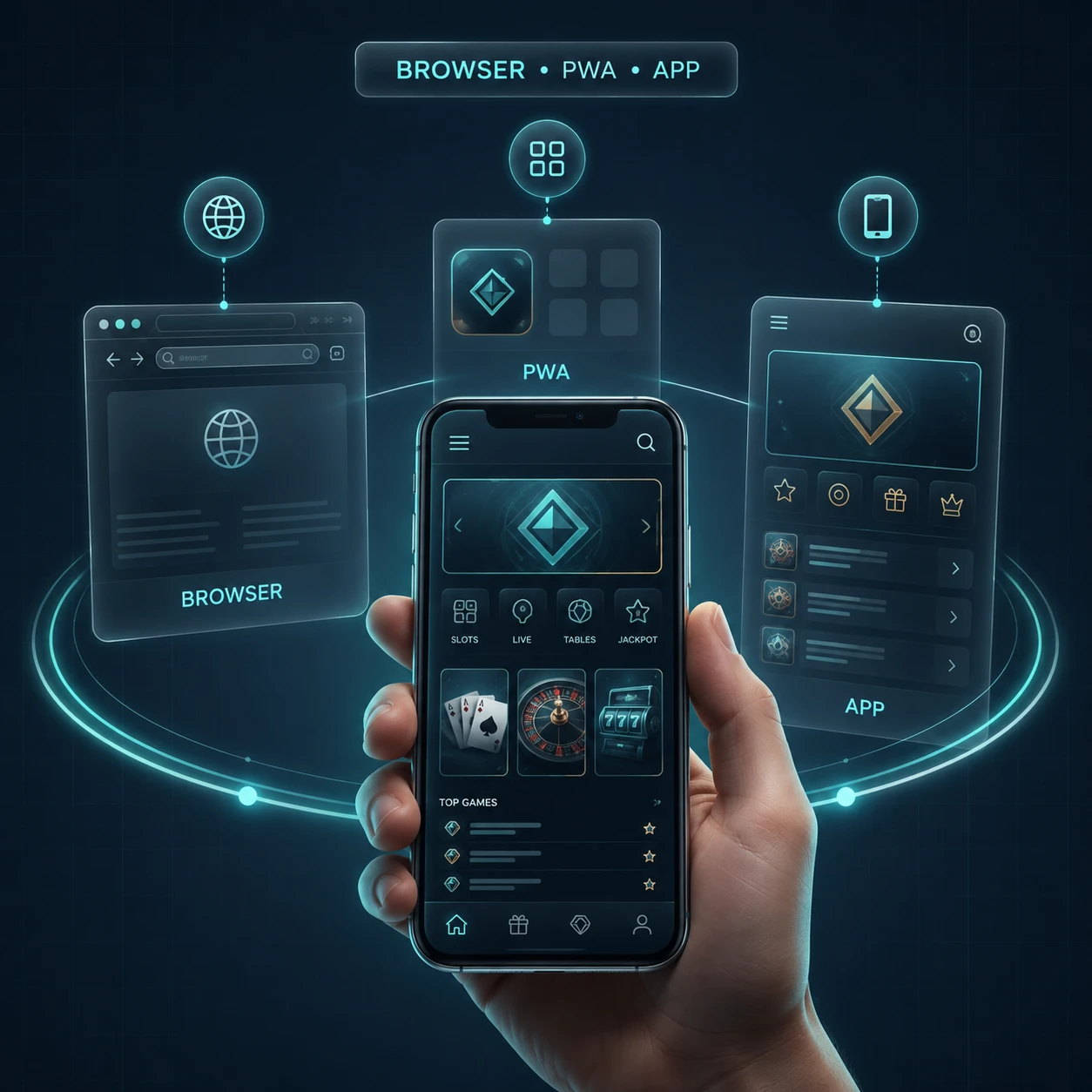 Mobile casino browser, PWA and app comparison