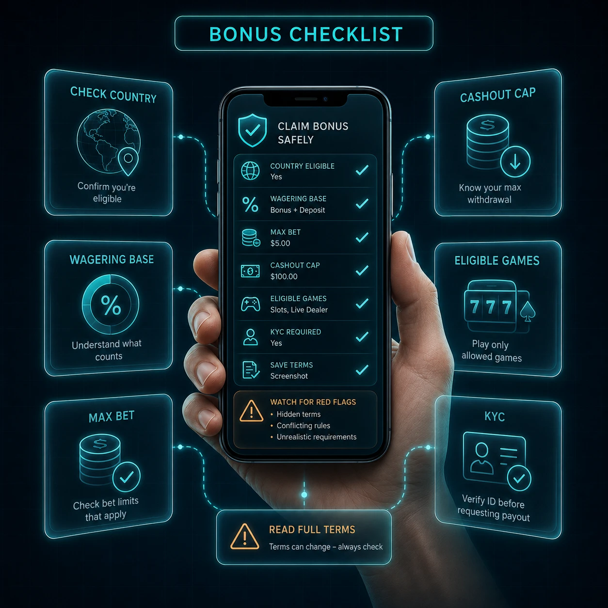 Casino bonus terms checklist